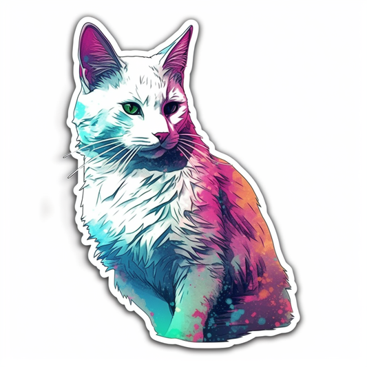 Turkish Van Cat Vinyl Decal Sticker for Car, Laptop, Tumbler and more # 007975
