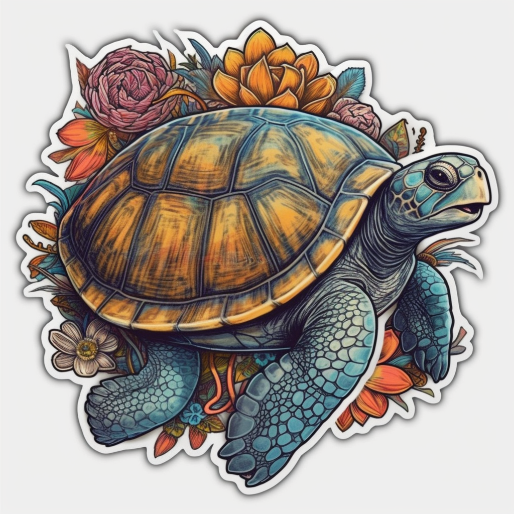 Turtle Vinyl Decal Sticker for Car, Laptop, Tumbler and more # 006008