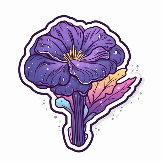 Violet Flower Vinyl Decal Sticker for Car, Laptop, Tumbler and more # 006399