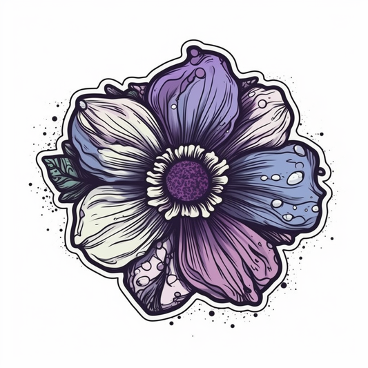 Violet Flower Vinyl Decal Sticker for Car, Laptop, Tumbler and more # 006384