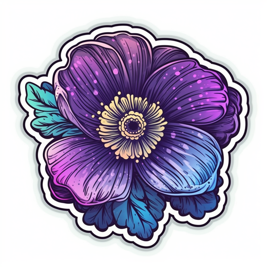 Violet Flower Vinyl Decal Sticker for Car, Laptop, Tumbler and more # 006395