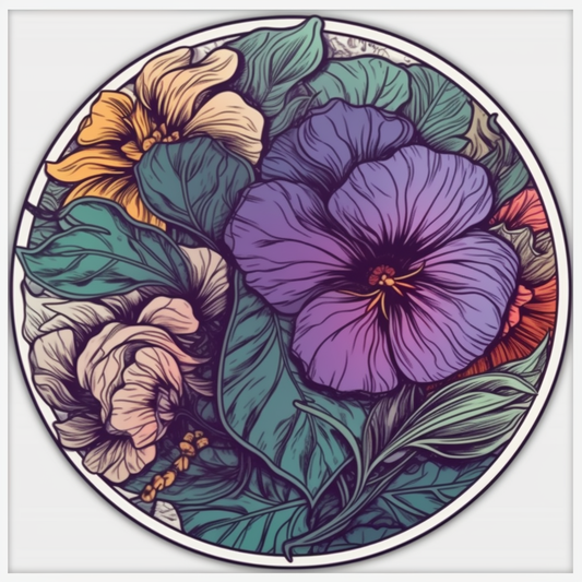 Violet Flower Vinyl Decal Sticker for Car, Laptop, Tumbler and more # 006405