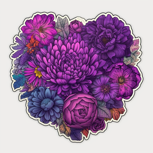 Violet Flower Vinyl Decal Sticker for Car, Laptop, Tumbler and more # 006376