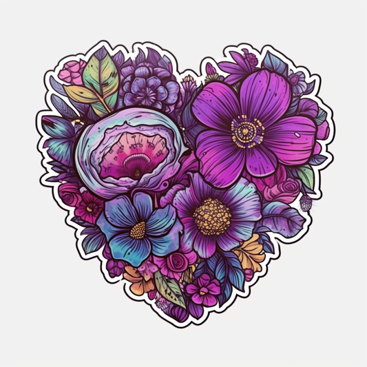 Violet Flower Vinyl Decal Sticker for Car, Laptop, Tumbler and more # 006403