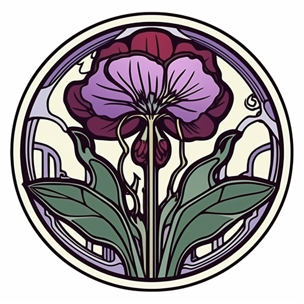 Violet Flower Vinyl Decal Sticker for Car, Laptop, Tumbler and more # 006379