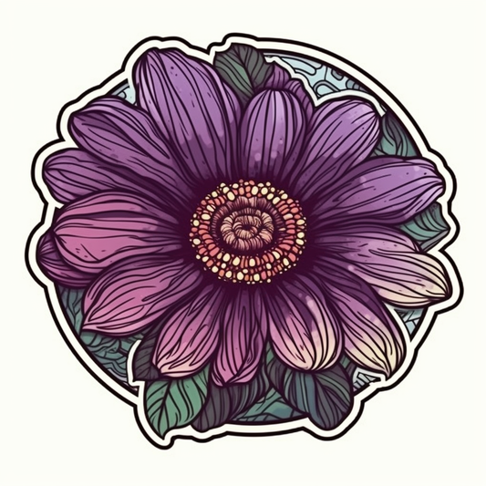 Violet Flower Vinyl Decal Sticker for Car, Laptop, Tumbler and more # 006401
