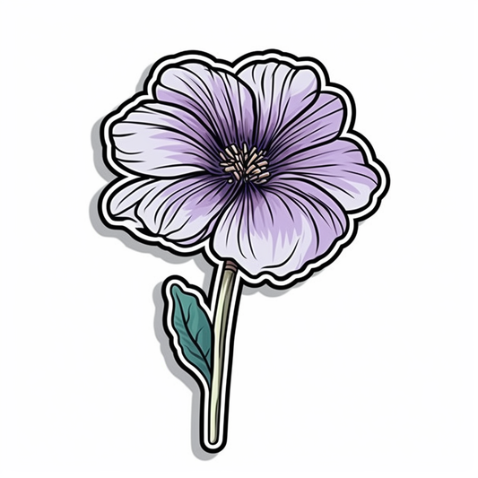 Violet Flower Vinyl Decal Sticker for Car, Laptop, Tumbler and more # 006386