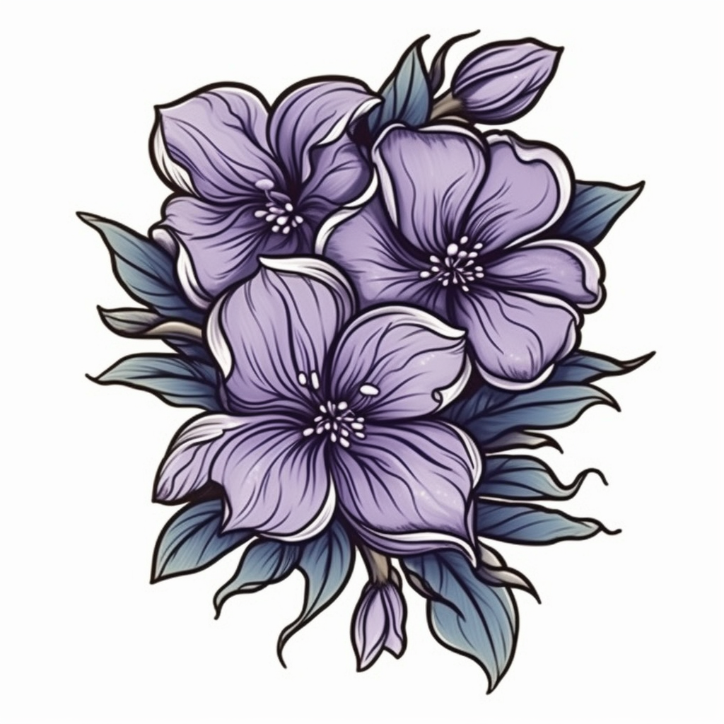 Violet Flower Vinyl Decal Sticker for Car, Laptop, Tumbler and more # 006390