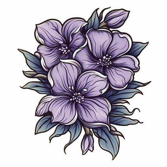 Violet Flower Vinyl Decal Sticker for Car, Laptop, Tumbler and more # 006390