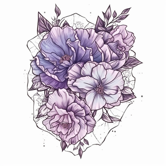Violet Flower Vinyl Decal Sticker for Car, Laptop, Tumbler and more # 006393