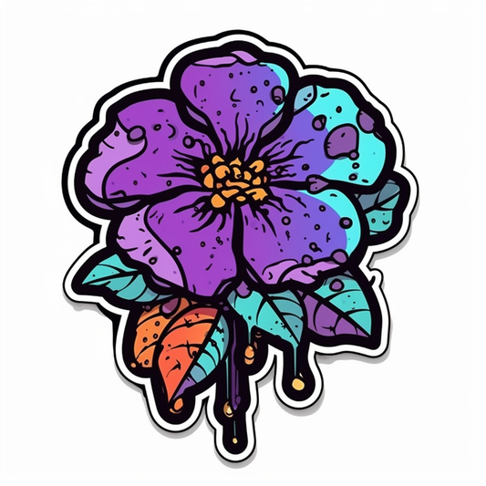 Violet Flower Vinyl Decal Sticker for Car, Laptop, Tumbler and more # 006368