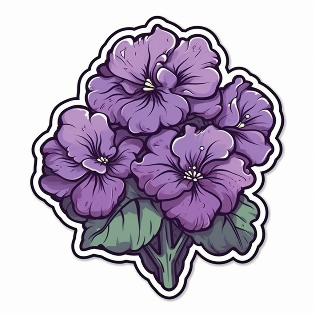 Violet Flower Vinyl Decal Sticker for Car, Laptop, Tumbler and more # 006383