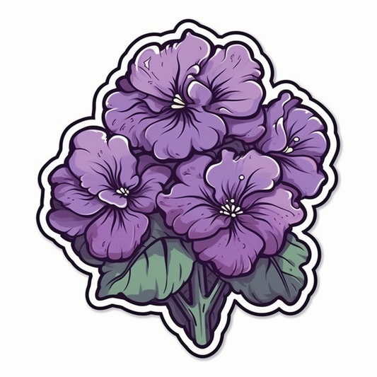 Violet Flower Vinyl Decal Sticker for Car, Laptop, Tumbler and more # 006383