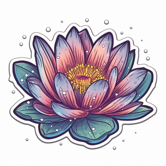 Water Lily Flower Vinyl Decal Sticker for Car, Laptop, Tumbler and more # 006122