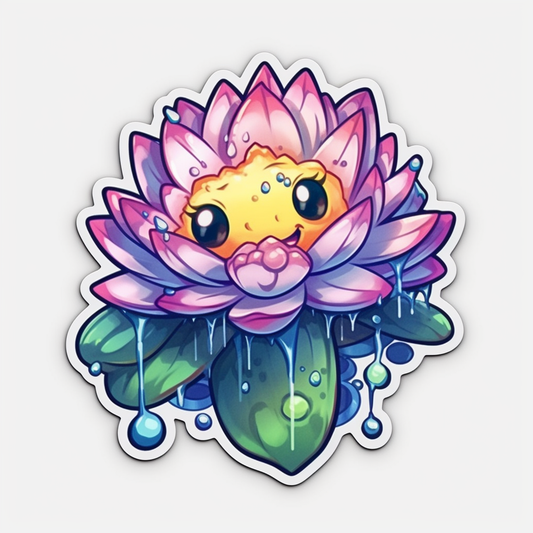 Water Lily Flower Vinyl Decal Sticker for Car, Laptop, Tumbler and more # 006120