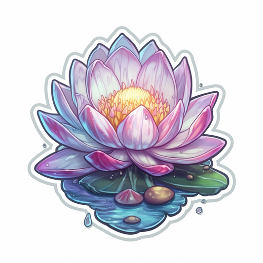 Water Lily Flower Vinyl Decal Sticker for Car, Laptop, Tumbler and more # 006102