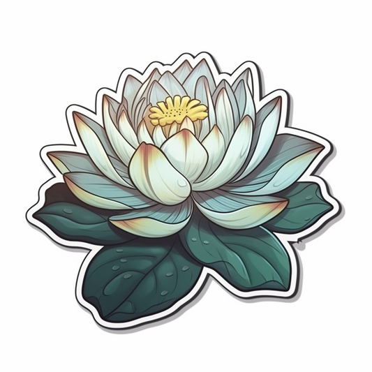 Water Lily Flower Vinyl Decal Sticker for Car, Laptop, Tumbler and more # 006097