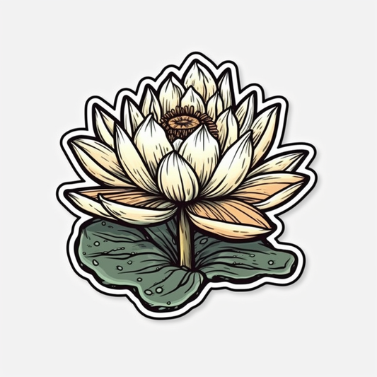 Water Lily Flower Vinyl Decal Sticker for Car, Laptop, Tumbler and more # 006109