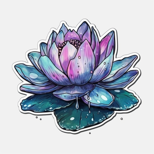 Water Lily Flower Vinyl Decal Sticker for Car, Laptop, Tumbler and more # 006123