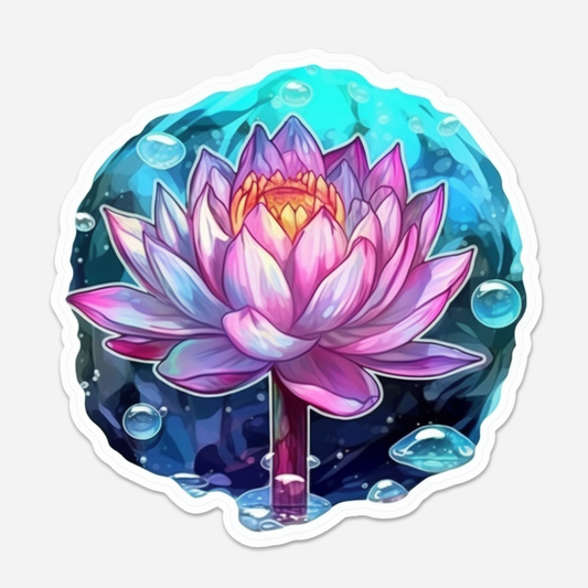 Water Lily Flower Vinyl Decal Sticker for Car, Laptop, Tumbler and more # 006150
