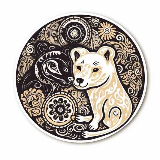 Yin Yang Dog Vinyl Decal Sticker for Car, Laptop, Tumbler and more # 005519