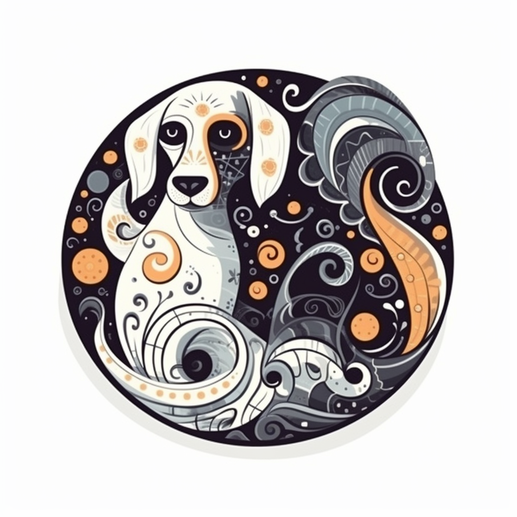 Yin Yang Dog Vinyl Decal Sticker for Car, Laptop, Tumbler and more # 005492