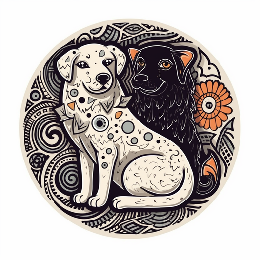 Yin Yang Dog Vinyl Decal Sticker for Car, Laptop, Tumbler and more # 005561