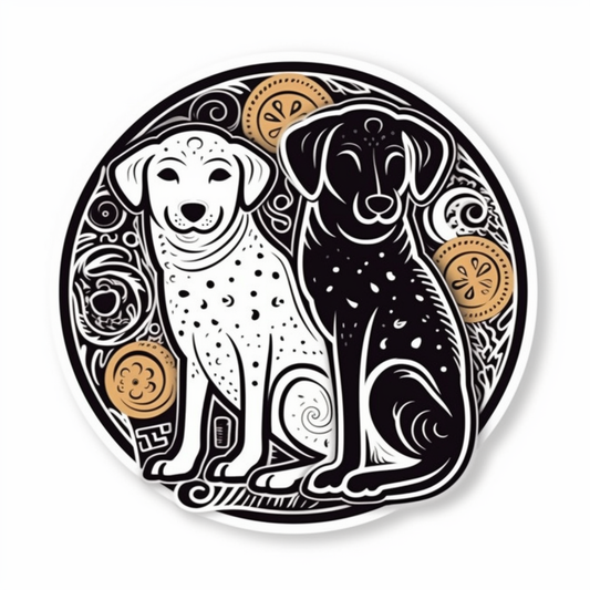 Yin Yang Dog Vinyl Decal Sticker for Car, Laptop, Tumbler and more # 005496