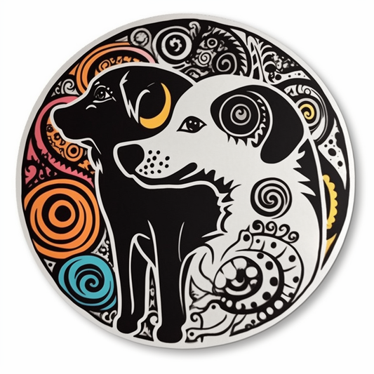 Yin Yang Dog Vinyl Decal Sticker for Car, Laptop, Tumbler and more # 005476