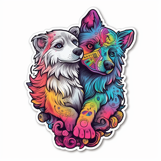 Yin Yang Dog Vinyl Decal Sticker for Car, Laptop, Tumbler and more # 005614