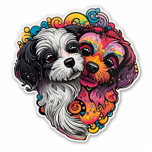 Yin Yang Dog Vinyl Decal Sticker for Car, Laptop, Tumbler and more # 005568