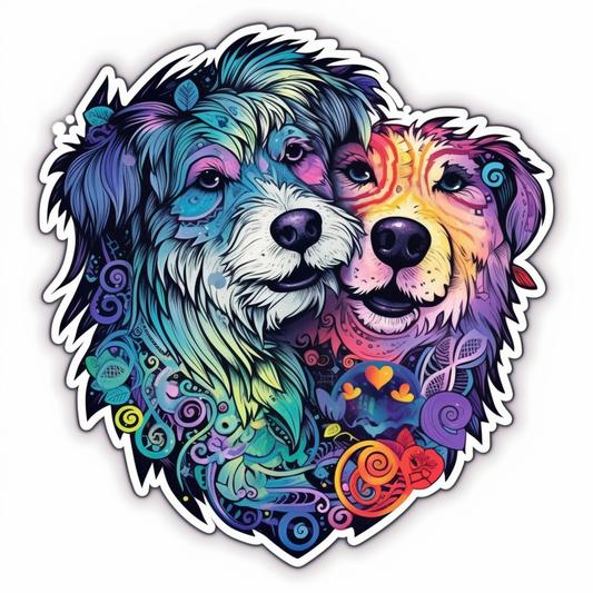 Yin Yang Dog Vinyl Decal Sticker for Car, Laptop, Tumbler and more # 005603