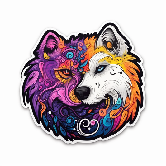 Yin Yang Dog Vinyl Decal Sticker for Car, Laptop, Tumbler and more # 005590