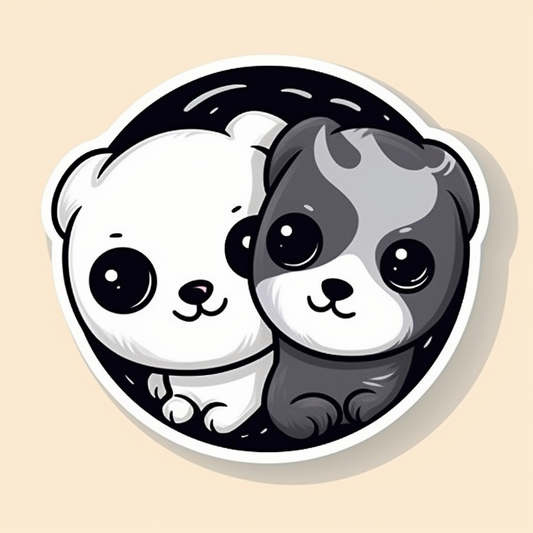 Yin Yang Dog Vinyl Decal Sticker for Car, Laptop, Tumbler and more # 005527