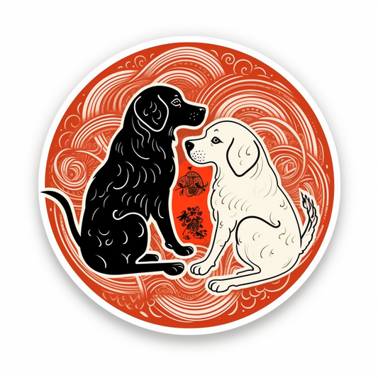 Yin Yang Dog Vinyl Decal Sticker for Car, Laptop, Tumbler and more # 005584