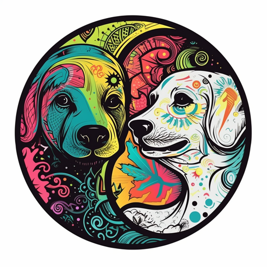 Yin Yang Dog Vinyl Decal Sticker for Car, Laptop, Tumbler and more # 005537