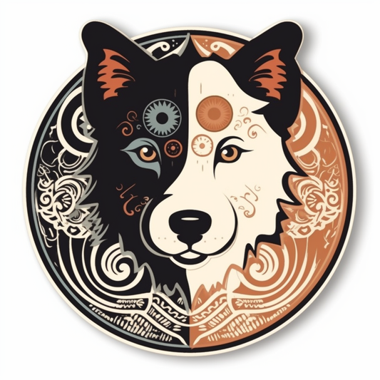 Yin Yang Dog Vinyl Decal Sticker for Car, Laptop, Tumbler and more # 005442
