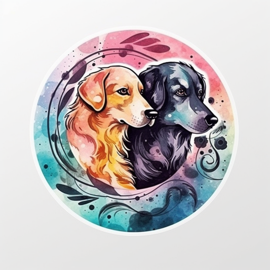 Yin Yang Dog Vinyl Decal Sticker for Car, Laptop, Tumbler and more # 005607