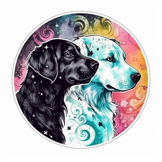 Yin Yang Dog Vinyl Decal Sticker for Car, Laptop, Tumbler and more # 005548