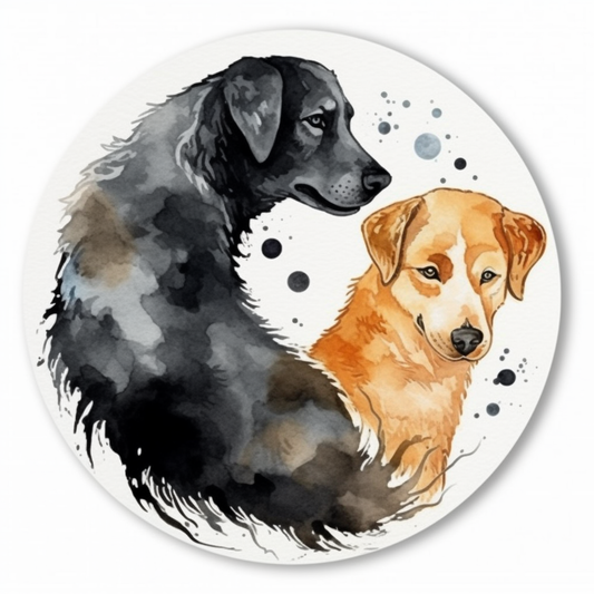 Yin Yang Dog Vinyl Decal Sticker for Car, Laptop, Tumbler and more # 005502