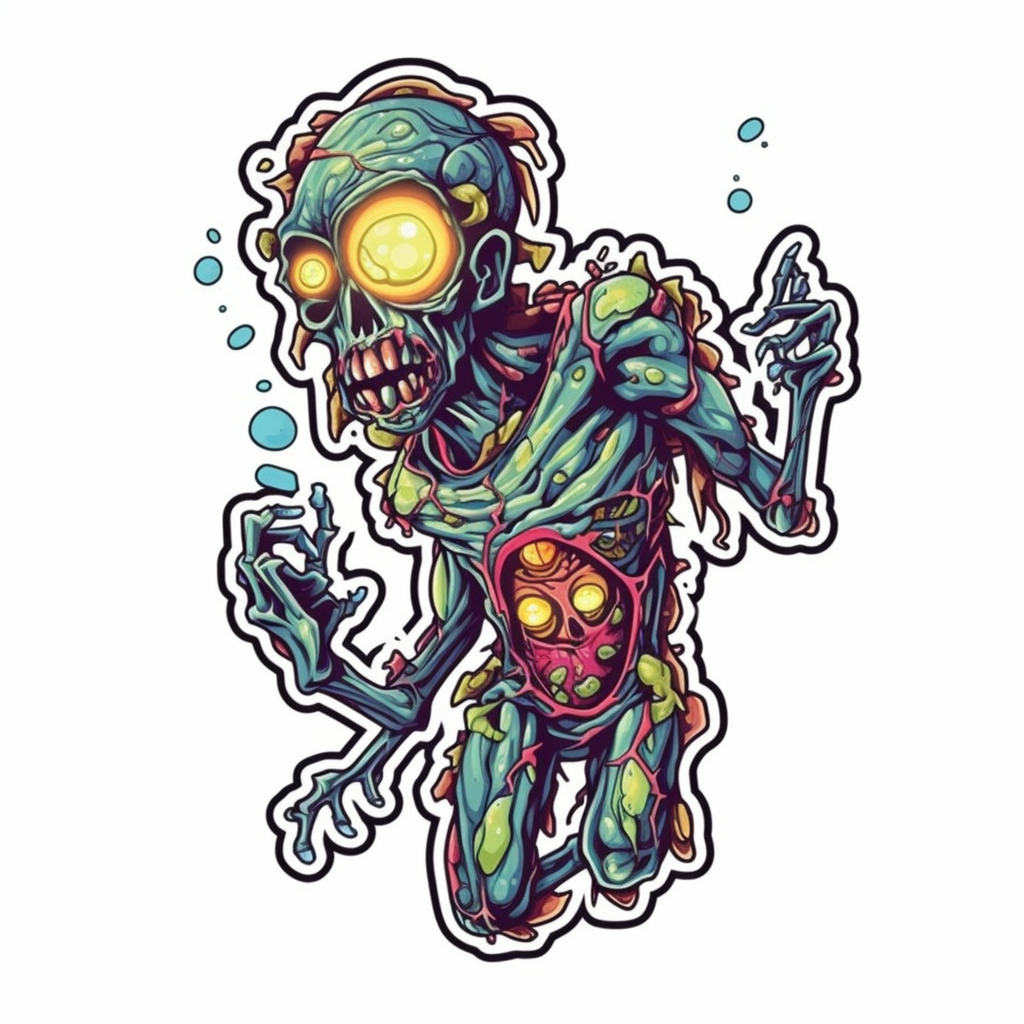 Zombie Vinyl Decal Sticker for Car, Laptop, Tumbler and more # 007074