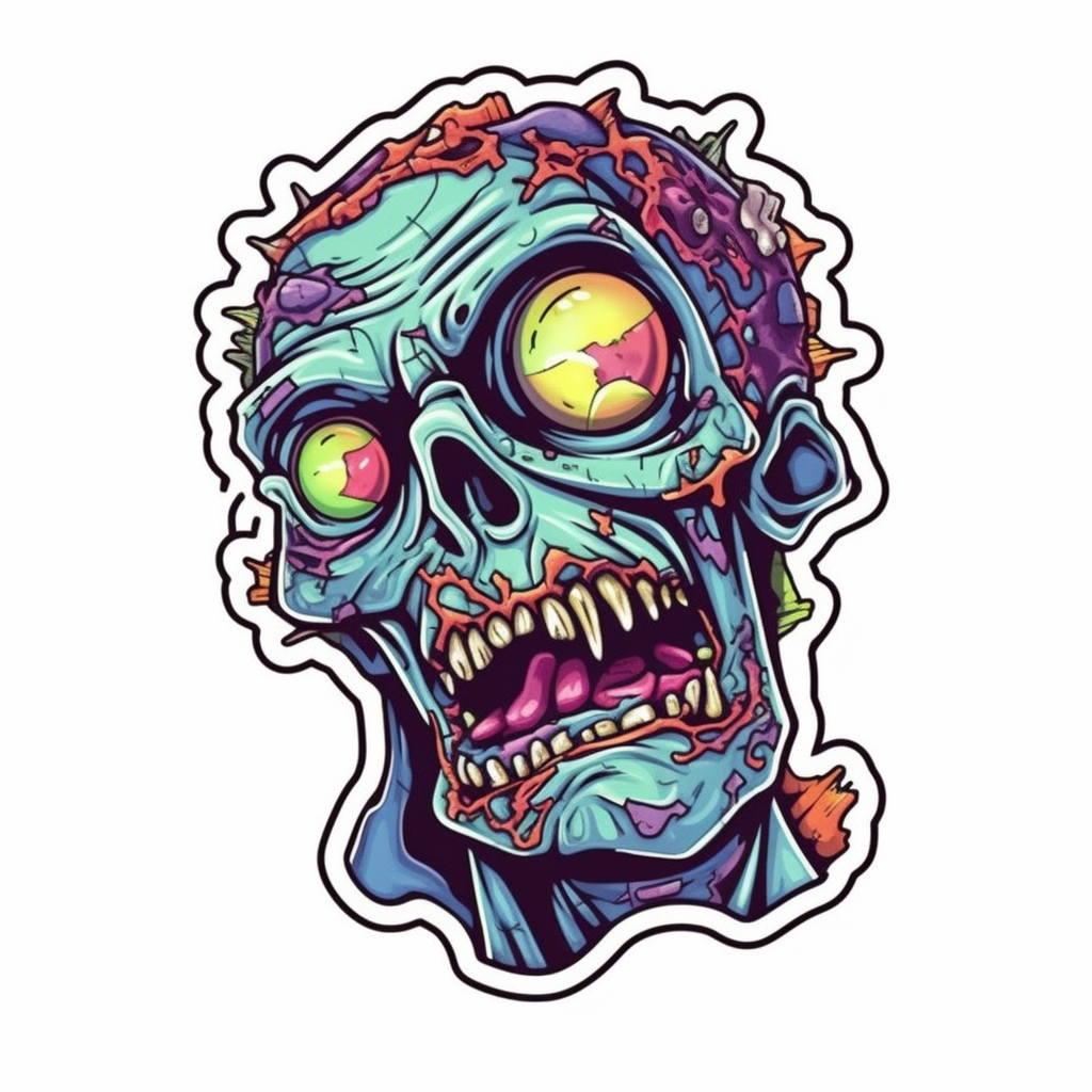 Zombie Vinyl Decal Sticker for Car, Laptop, Tumbler and more # 007063