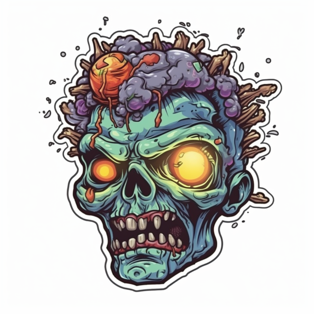 Zombie Vinyl Decal Sticker for Car, Laptop, Tumbler and more # 007073