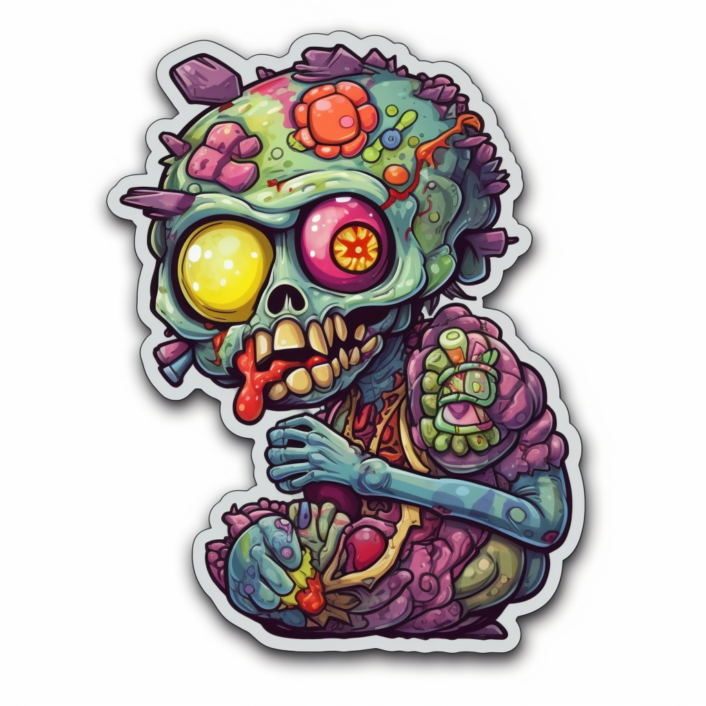 Zombie Vinyl Decal Sticker for Car, Laptop, Tumbler and more # 007066