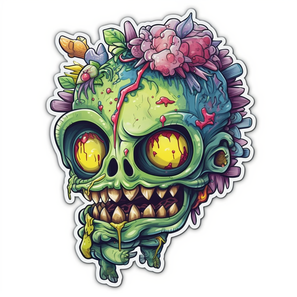 Zombie Vinyl Decal Sticker for Car, Laptop, Tumbler and more # 007075