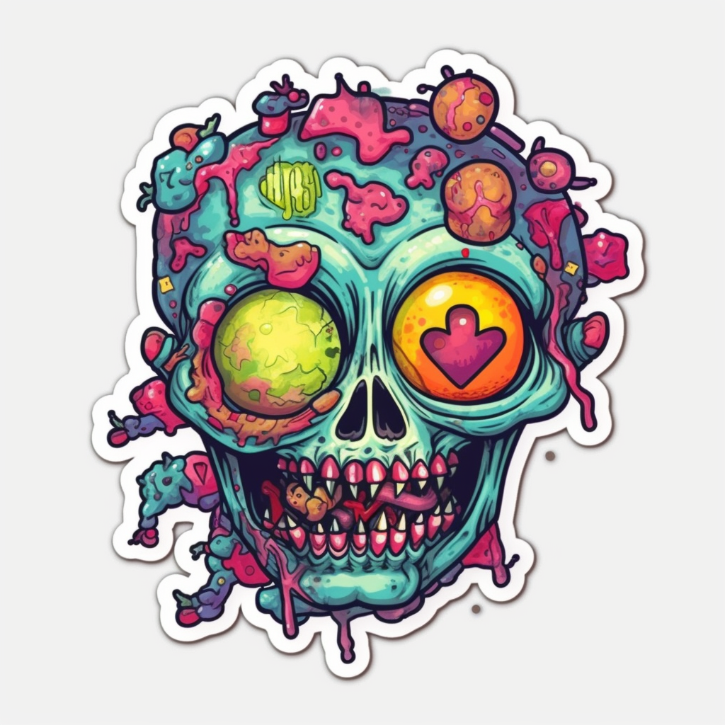 Zombie Vinyl Decal Sticker for Car, Laptop, Tumbler and more # 007077