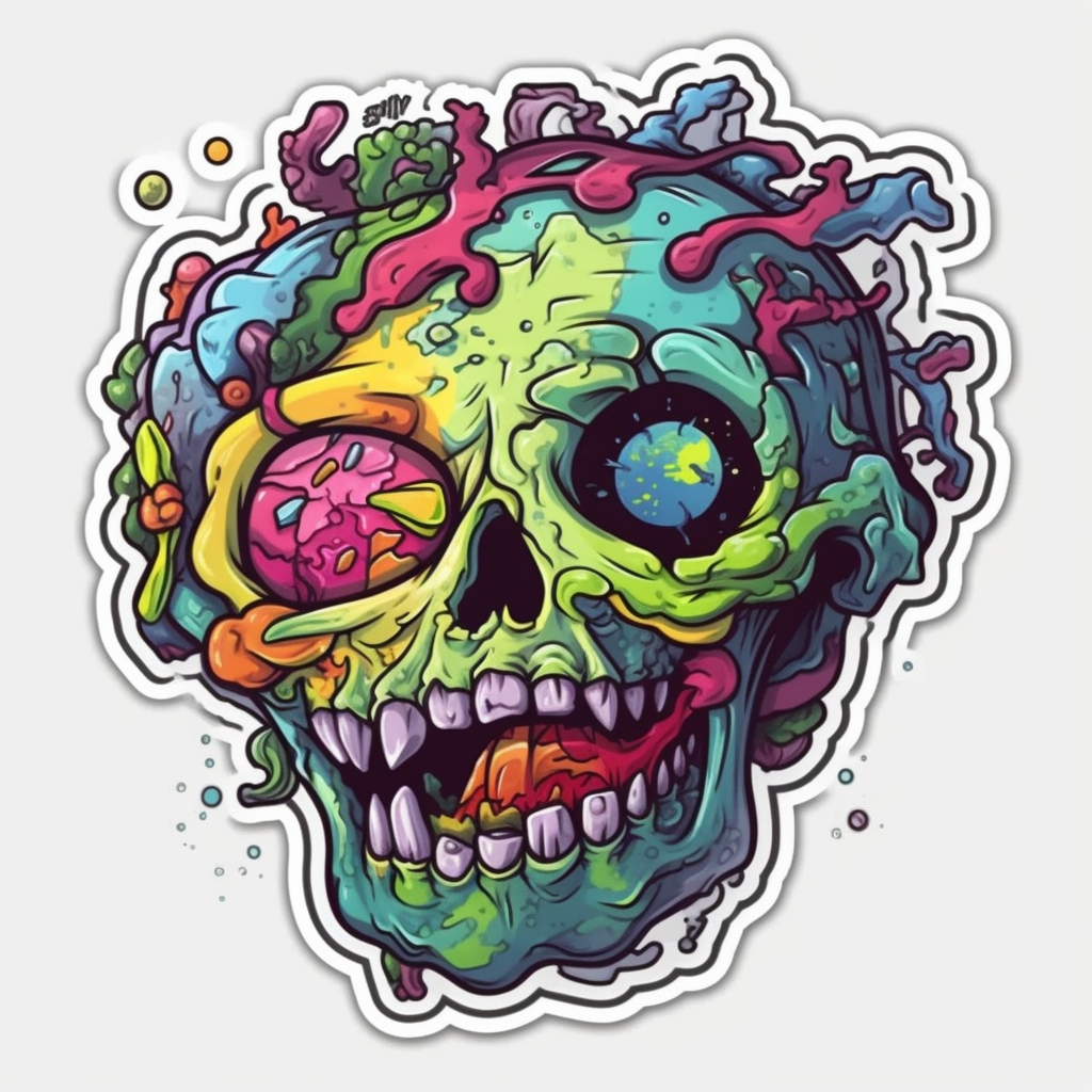 Zombie Vinyl Decal Sticker for Car, Laptop, Tumbler and more # 007068
