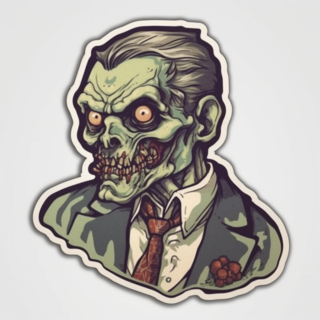 Zombie Vinyl Decal Sticker for Car, Laptop, Tumbler and more # 007049