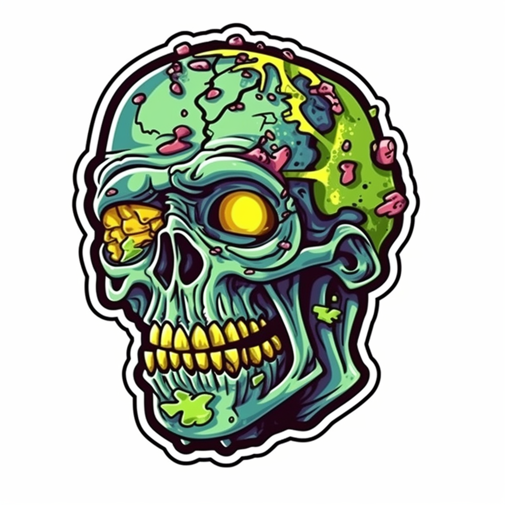 Zombie Vinyl Decal Sticker for Car, Laptop, Tumbler and more # 007089
