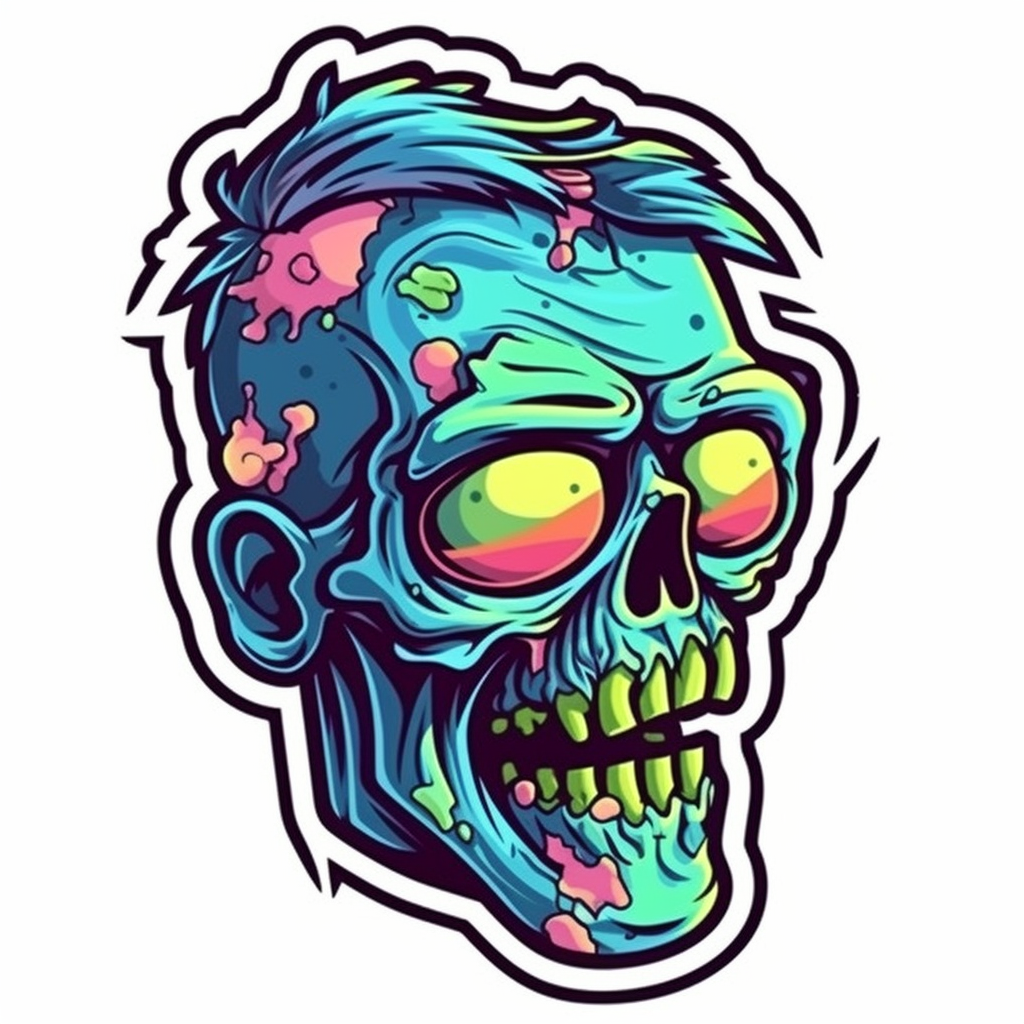 Zombie Vinyl Decal Sticker for Car, Laptop, Tumbler and more # 007081